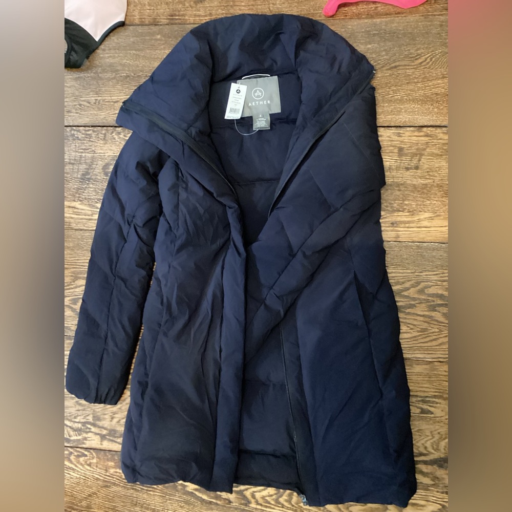 NEW AETHER black down parka with tags